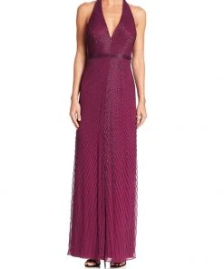 Aidan Mattox - 54473350 Halter Beaded Sheath Gown Formal Gowns