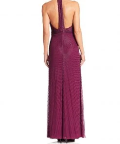 Aidan Mattox - 54473350 Halter Beaded Sheath Gown Formal Gowns