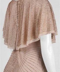 Cocktail Dresses Aidan Mattox - 54473370 Cape Sleeve Beaded Chiffon Cocktail Dress 7 Cocktail Dresses Aidan Mattox - 54473370 Cape Sleeve Beaded Chiffon Cocktail Dress