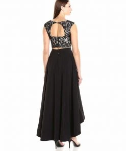 Aidan Mattox - Aidan By MN1E200681 Two Piece Lace High Low A-line Gown Plus Size Dresses