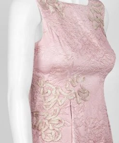 Cocktail Dresses Aidan Mattox Bateau Neck Floral Tea-Length Dress MD1E201386 - 1 Pc Blush In Size 2 Available