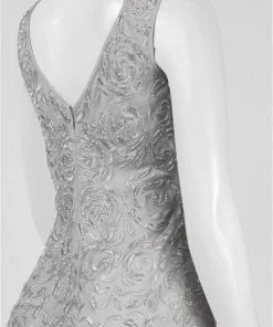 Homecoming Dresses Aidan Mattox - Bateau Neckline Embroidered Short Dress 54465560