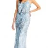 Aidan Mattox - Blouson V Neck Sheath Dress MD1E203800 - 1 Pc Cloud Blue In Size 12 Available Formal Gowns