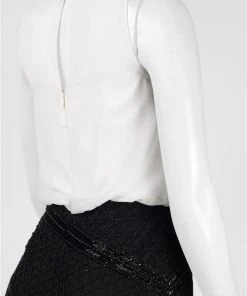 Cocktail Dresses Aidan Mattox - Boat Neck Chiffon Mesh Cocktail Dress 54471840