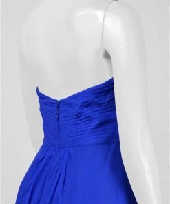Aidan Mattox - Crisscross-Strapped Midriff Plunging Halter Gown 54469500 - 1 Pc Cobalt In Size 10 Available Formal Gowns