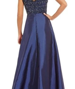 Aidan Mattox - Embellished Bateau Neckline Long Dress 54471390 Formal Gowns
