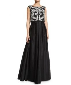 Aidan Mattox - Embroided A Line Long Dress 54470750