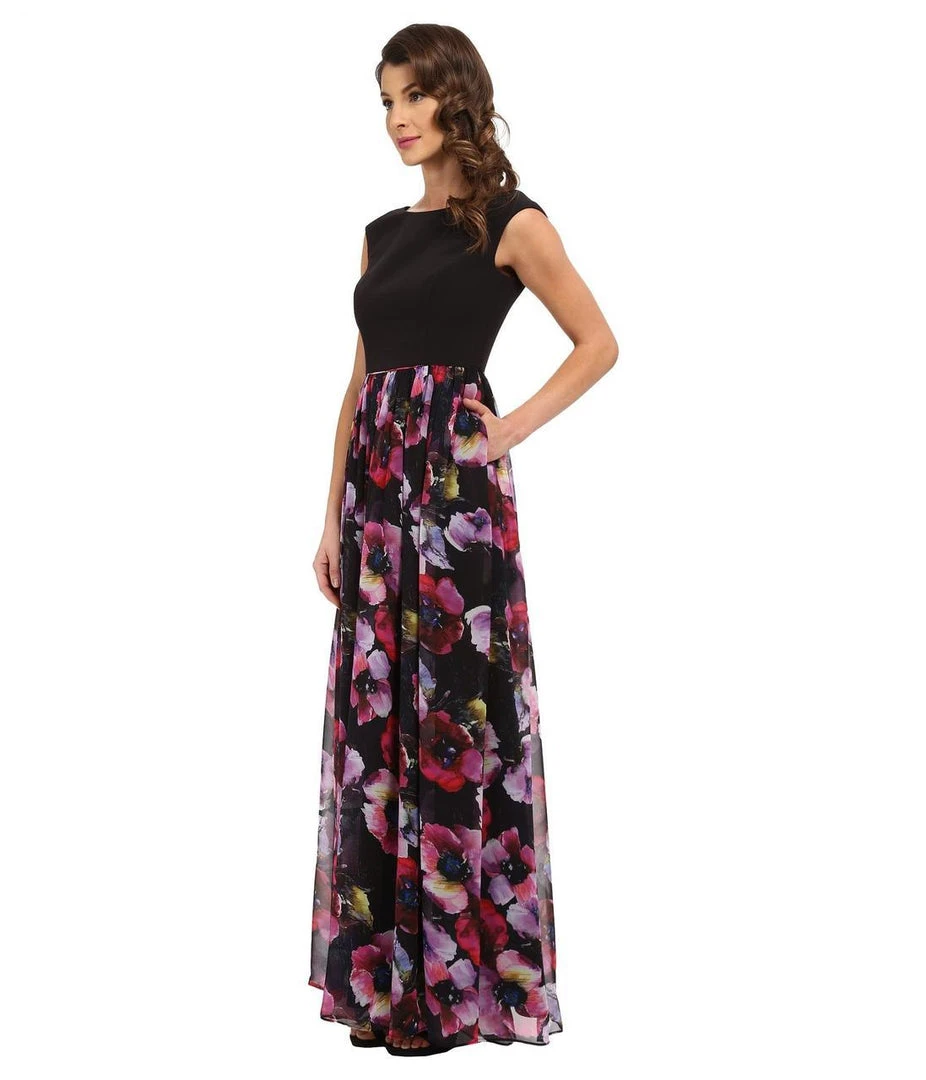 Aidan Mattox - Floral Chiffon Dress 151A14930 Formal Gowns 5 Aidan Mattox - Floral Chiffon Dress 151A14930 Formal Gowns