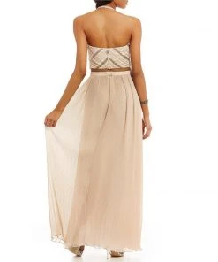 Aidan Mattox - Halter Neck Two-Piece Long Dress MN1E200716 Formal Gowns