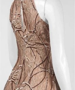 Aidan Mattox - Halter Neckline Embellished High Low Dress 54473990