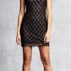 Cocktail Dresses Aidan Mattox - Halter Neckline Embellished Short Dress 54473450