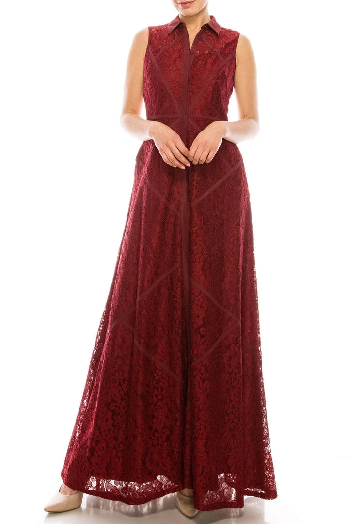 Aidan Mattox - High Neck Lace Formal Dress 54473060 - 1 Pc Crimson In Size 14 Available Formal Gowns 3 Aidan Mattox - High Neck Lace Formal Dress 54473060 - 1 Pc Crimson In Size 14 Available Formal Gowns