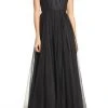 Aidan Mattox - Illusion Neckline Mesh Evening Dress MD1E200096 2 Aidan Mattox - Illusion Neckline Mesh Evening Dress MD1E200096