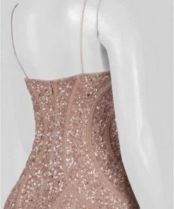 Aidan Mattox - MD1E200485 Sequined Fringe Sheath Dress 7 Aidan Mattox - MD1E200485 Sequined Fringe Sheath Dress