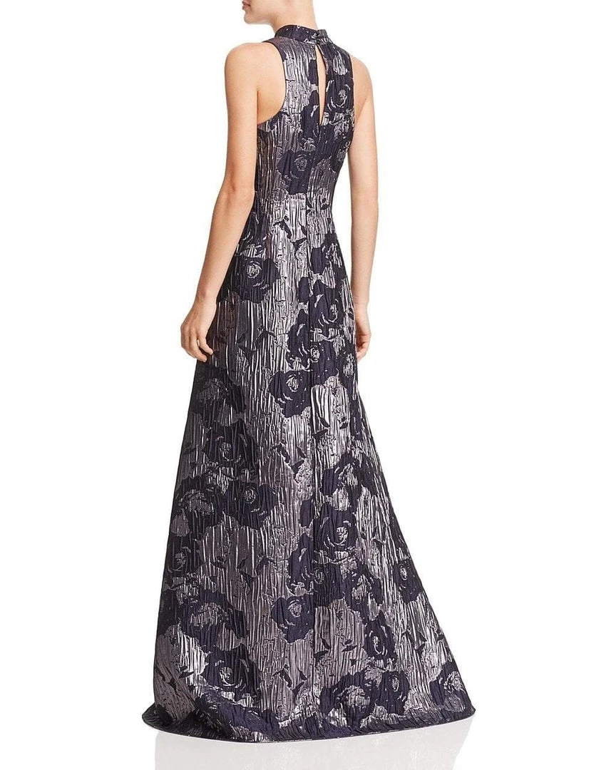 Formal Gowns Aidan Mattox - MD1E200784 Sleeveless Metallic Floral Print Gown 4 Formal Gowns Aidan Mattox - MD1E200784 Sleeveless Metallic Floral Print Gown