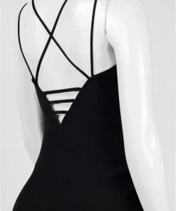 Aidan Mattox - MD1E200799 Bateau Neck Strappy Back Sheath Gown