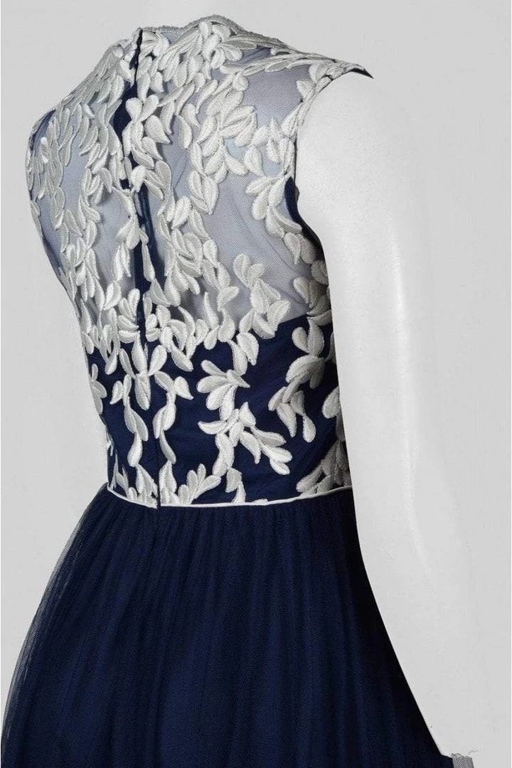 Formal Gowns Aidan Mattox - MD1E200856 Sleeveless V-Neck Embroidered Ball Gown 4 Formal Gowns Aidan Mattox - MD1E200856 Sleeveless V-Neck Embroidered Ball Gown