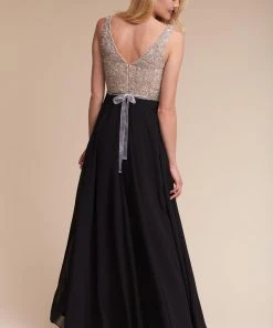 Aidan Mattox - MD1E200982 Beaded V-neck Chiffon A-line Dress 9 Aidan Mattox - MD1E200982 Beaded V-neck Chiffon A-line Dress