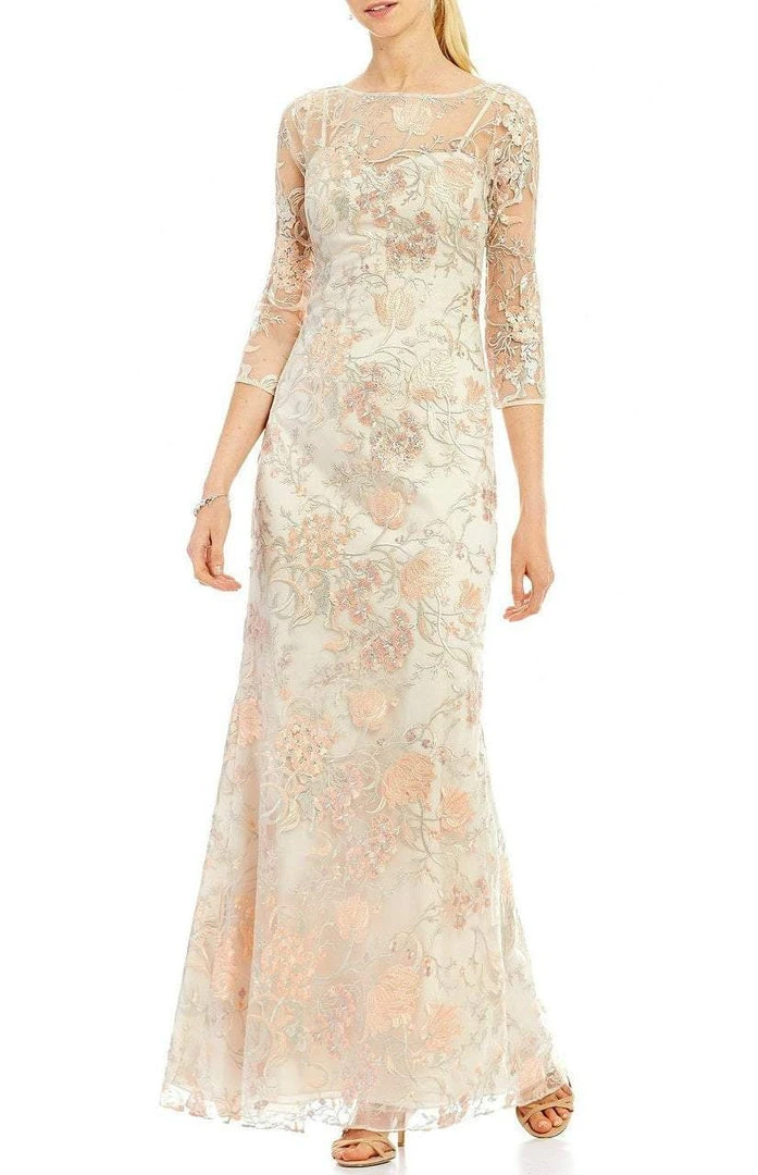 Aidan Mattox - MD1E201009 Sheer Embroidered Lace Gown 3 Aidan Mattox - MD1E201009 Sheer Embroidered Lace Gown