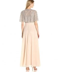 Aidan Mattox - MD1E201185 Embellished Caped Scoop Neck A-Line Gown 11 Aidan Mattox - MD1E201185 Embellished Caped Scoop Neck A-Line Gown