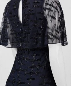 Aidan Mattox - MD1E201195 Short Flutter Sleeve Adorned Capelet Gown Formal Gowns 11 Aidan Mattox - MD1E201195 Short Flutter Sleeve Adorned Capelet Gown Formal Gowns