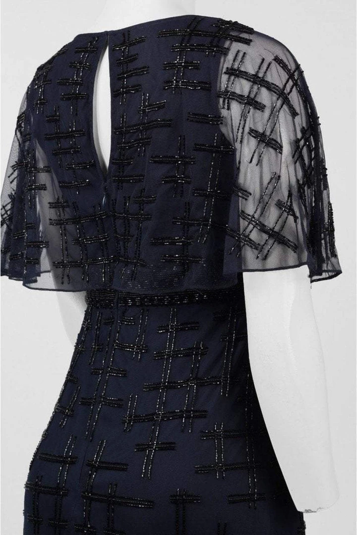 Aidan Mattox - MD1E201195 Short Flutter Sleeve Adorned Capelet Gown Formal Gowns 7 Aidan Mattox - MD1E201195 Short Flutter Sleeve Adorned Capelet Gown Formal Gowns