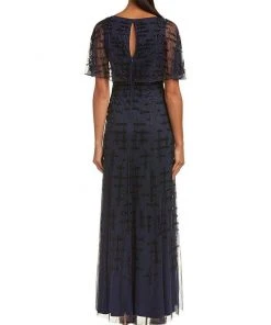 Aidan Mattox - MD1E201195 Short Flutter Sleeve Adorned Capelet Gown Formal Gowns 10 Aidan Mattox - MD1E201195 Short Flutter Sleeve Adorned Capelet Gown Formal Gowns