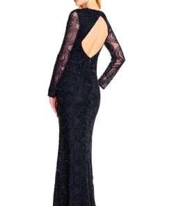 Formal Gowns Aidan Mattox - MD1E201413 Long Sleeve Illusion Plunge Cutout Gown 7 Formal Gowns Aidan Mattox - MD1E201413 Long Sleeve Illusion Plunge Cutout Gown