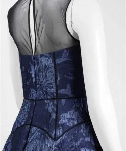 Aidan Mattox - MD1E201452 Sleeveless Floral Jacquard Ballgown Formal Gowns