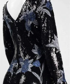 Cocktail Dresses Aidan Mattox - MD1E201522 Long Sleeves Sequined Fitted Dress