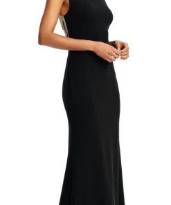 Aidan Mattox - MD1E202412 Embellished Taffeta Bateau Trumpet Dress