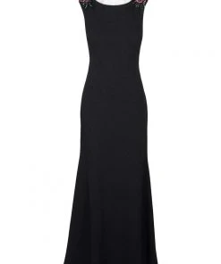 Aidan Mattox - MD1E202412 Embellished Taffeta Bateau Trumpet Dress