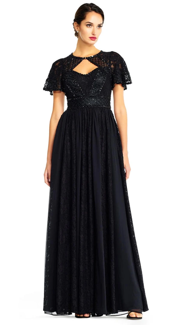 Formal Gowns Aidan Mattox - MD1E204601 Embellished Lace A-Line Gown 3 Formal Gowns Aidan Mattox - MD1E204601 Embellished Lace A-Line Gown