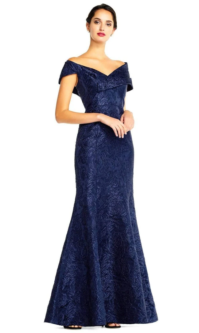 Formal Gowns Aidan Mattox - MD1E204721 Off Shoulder Mermaid Jacquard Dress 3 Formal Gowns Aidan Mattox - MD1E204721 Off Shoulder Mermaid Jacquard Dress