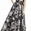 Formal Gowns Aidan Mattox - MD1E204767 Floral Metallic Jacquard A-Line Dress