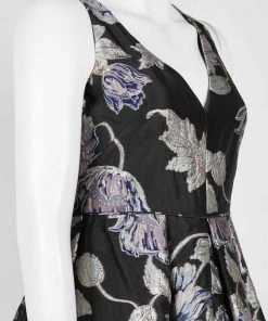 Formal Gowns Aidan Mattox - MD1E204767 Floral Metallic Jacquard A-Line Dress