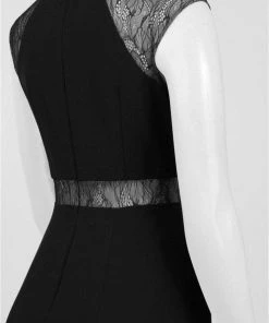 Formal Gowns Aidan Mattox - MN1E201092 Lace Paneled Cap Sleeve Crepe A-line Gown 8 Formal Gowns Aidan Mattox - MN1E201092 Lace Paneled Cap Sleeve Crepe A-line Gown