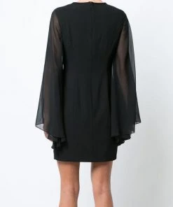 Cocktail Dresses Aidan Mattox - MN1E201304 Sheer Long Sleeve Jewel Sheath Dress