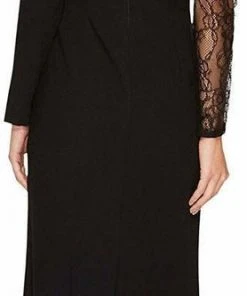 Aidan Mattox - MN1E201536 Lace Crepe Jewel Sheath Dress Formal Gowns