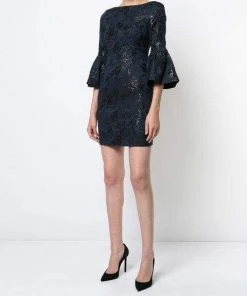 Aidan Mattox - MN1E201567 Jacquard Bateau Sheath Dress