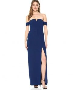 Formal Gowns Aidan Mattox - MN1E201813 Off-Shoulder Solid Crepe Column Dress