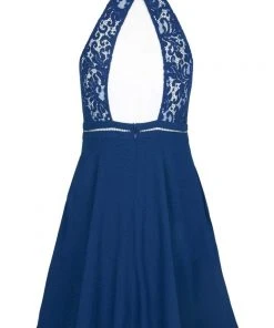 Cocktail Dresses Aidan Mattox - MN1E202466 Lace High Halter A-line Cocktail Dress