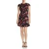 Aidan Mattox - MN1E202938 Floral Bodice Cap Sleeves Short Dress Cocktail Dresses
