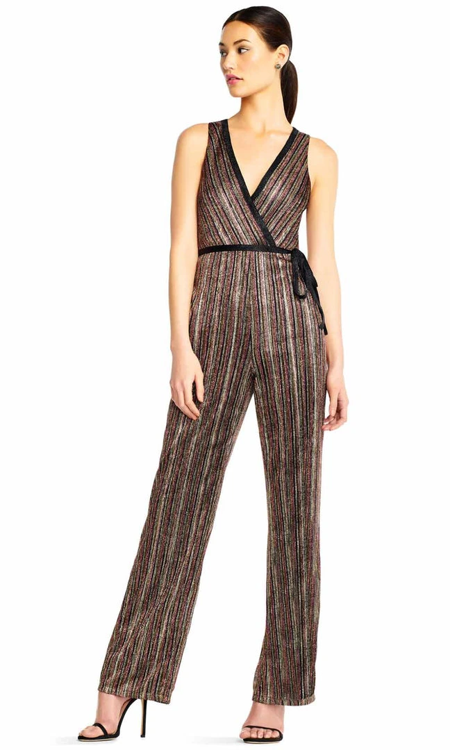 Aidan Mattox - MN1E204789 Plunging V Neck Jumpsuit 3 Aidan Mattox - MN1E204789 Plunging V Neck Jumpsuit