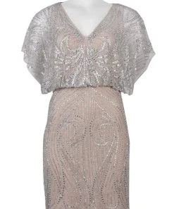 Cocktail Dresses Aidan Mattox - Sequined Blouson Short Dress MD1E200692