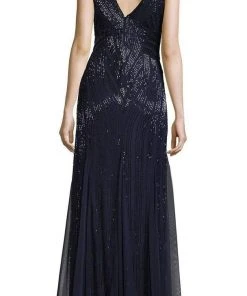 Aidan Mattox - V Neck Long Dress 54474240