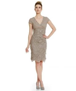 Cocktail Dresses Alex Evenings - 1121084 Scalloped Tier Sheath Dress