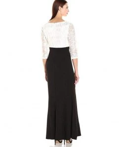 Formal Gowns Alex Evenings - 1121571 Lace Embellished Black And White Dress