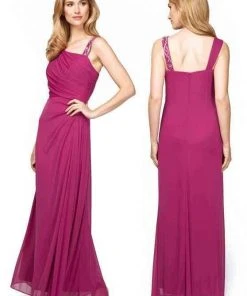 Formal Gowns Alex Evenings - 132755 Asymmetrical Side Draped Evening Dress