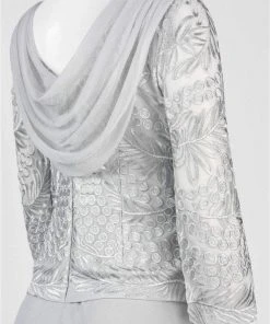 Cocktail Dresses Alex Evenings - 217197 Embroidered Cowl Back Dress